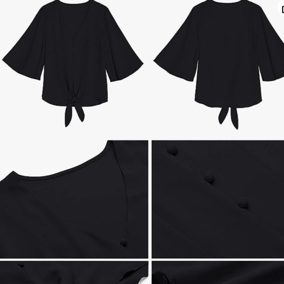 Women's Casual V Neck Top - Picture 4 of 4